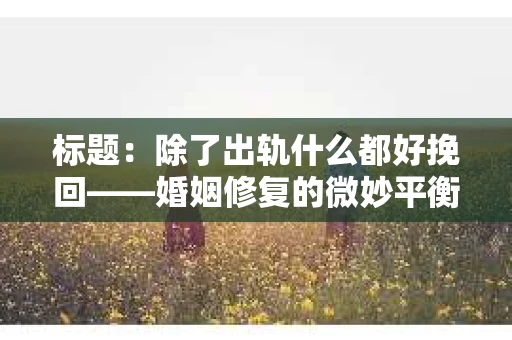 标题：除了出轨什么都好挽回——婚姻修复的微妙平衡