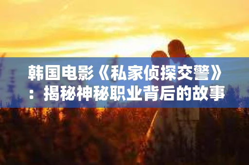 韩国电影《私家侦探交警》：揭秘神秘职业背后的故事
