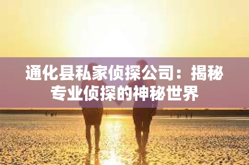 通化县私家侦探公司：揭秘专业侦探的神秘世界