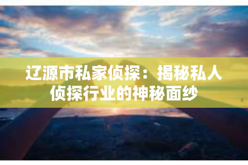 辽源市私家侦探：揭秘私人侦探行业的神秘面纱