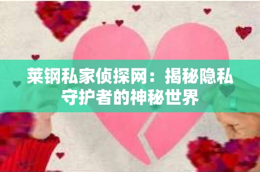 莱钢私家侦探网：揭秘隐私守护者的神秘世界