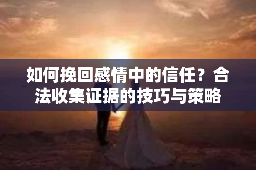 如何挽回感情中的信任？合法收集证据的技巧与策略