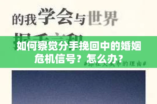 如何察觉分手挽回中的婚姻危机信号？怎么办？