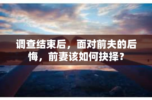 调查结束后，面对前夫的后悔，前妻该如何抉择？
