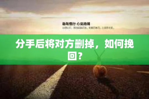 分手后将对方删掉，如何挽回？