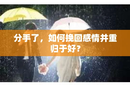 分手了，如何挽回感情并重归于好？